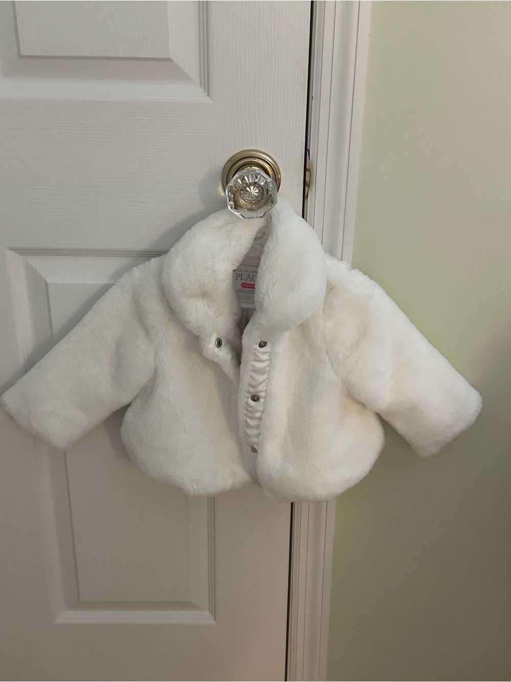 The Children's Place Ivory Faux Fur Baby Jacket